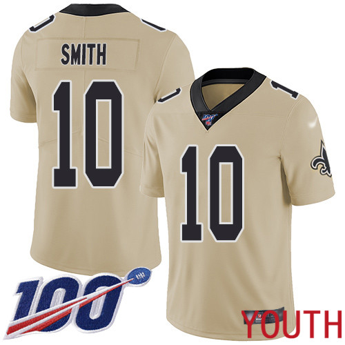 New Orleans Saints Limited Gold Youth Tre Quan Smith Jersey NFL Football 10 100th Season Inverted Legend Jersey